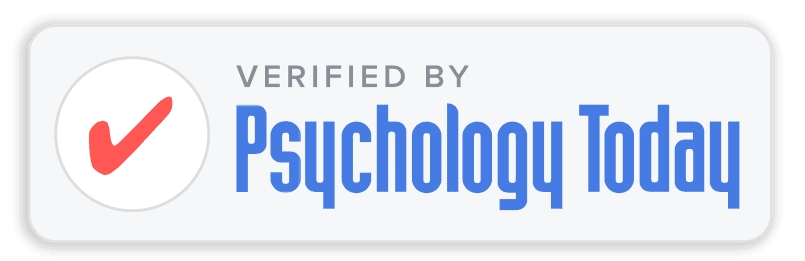 The logo for Psychology Today with a red checkmark